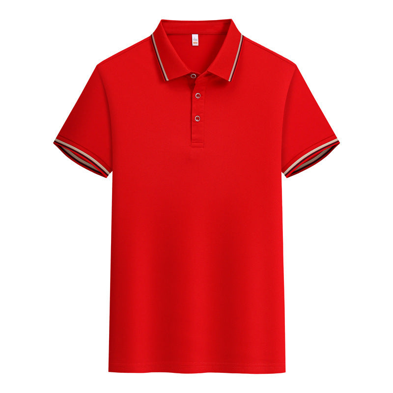 Men's And Women's Cotton Lace Lapel Summer Polo Shirt