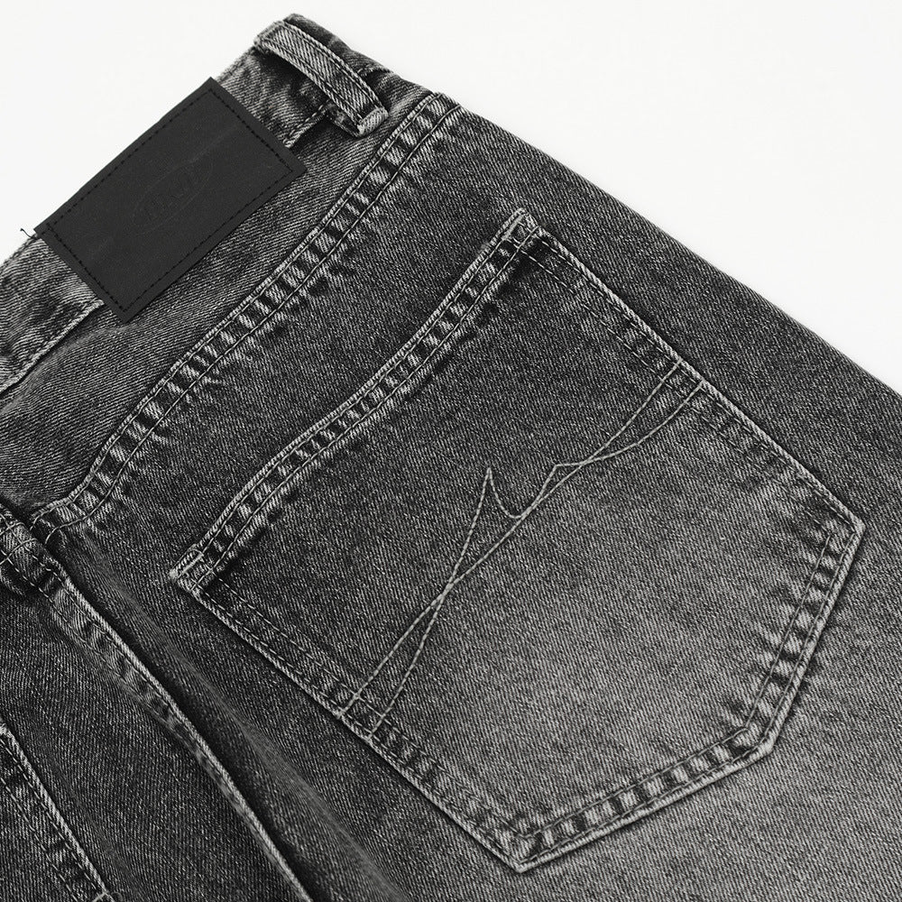 Heavy Industry Washed Old American Retro Straight-leg Denim Trousers Men