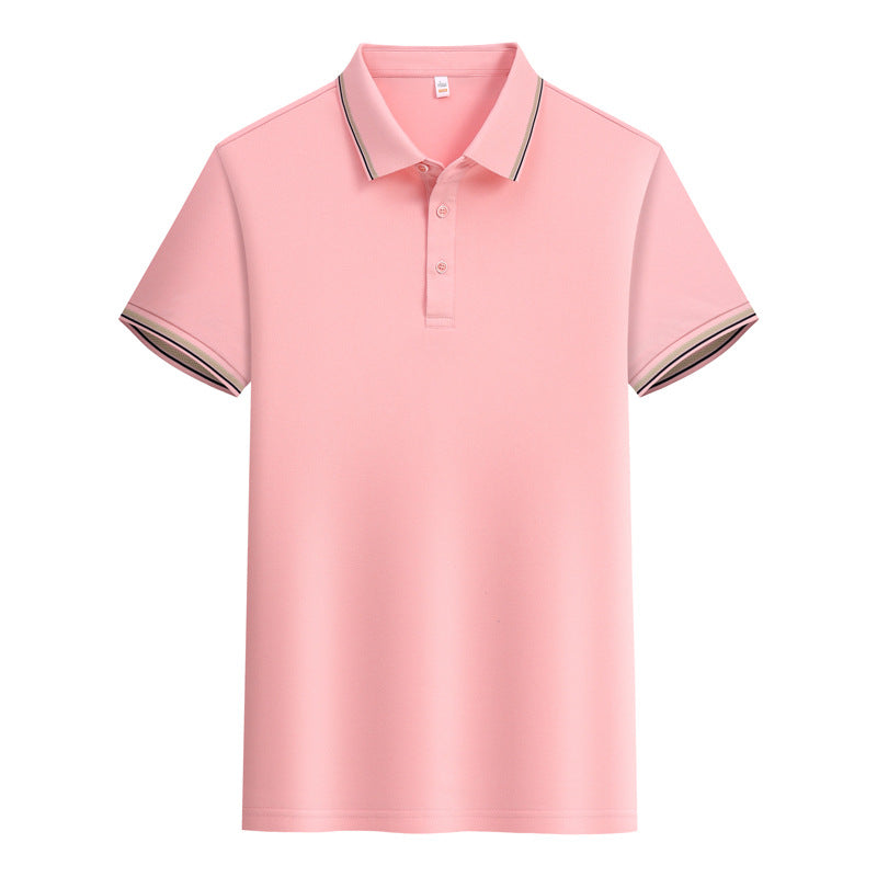 Men's And Women's Cotton Lace Lapel Summer Polo Shirt