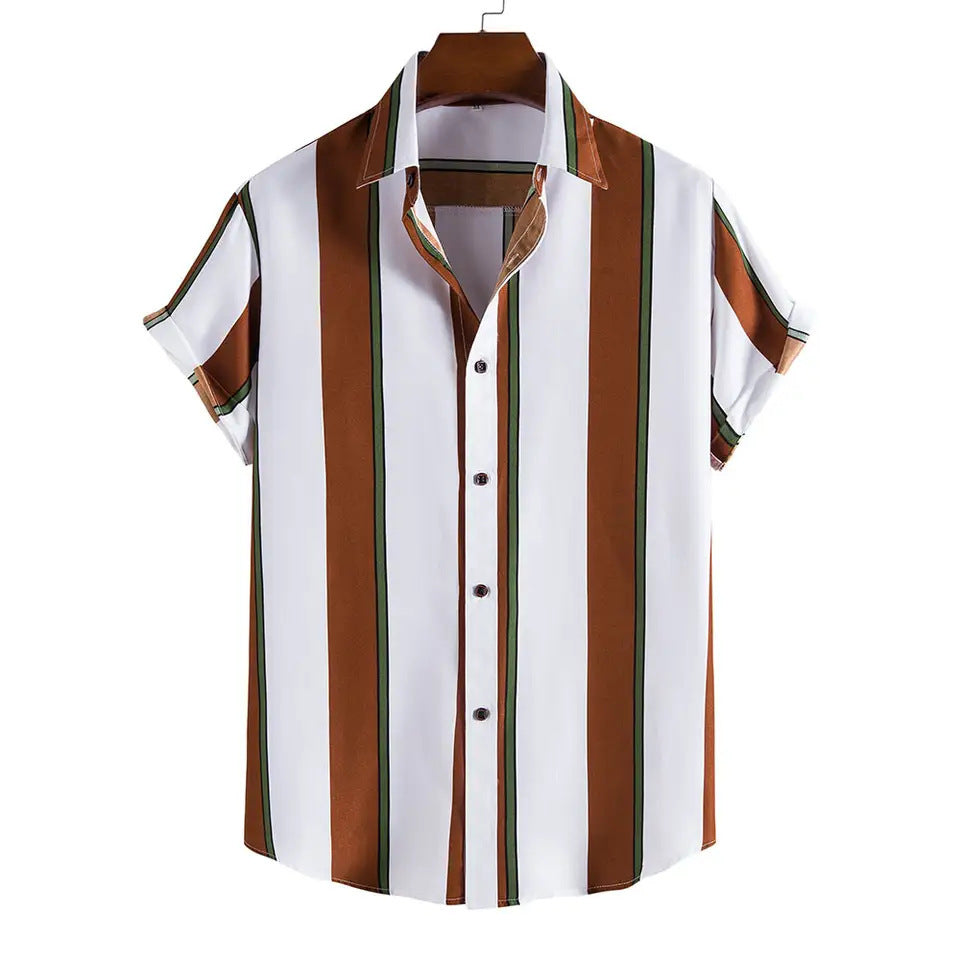 Men's Casual Fashion Personalized Striped Shirt
