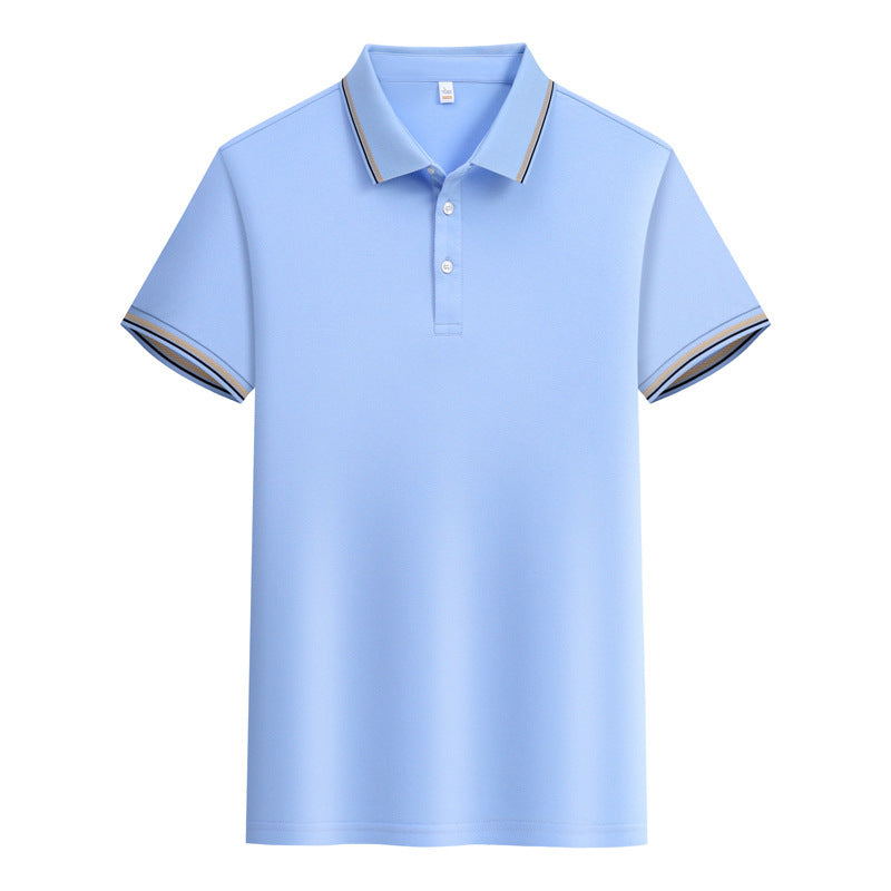 Men's And Women's Cotton Lace Lapel Summer Polo Shirt