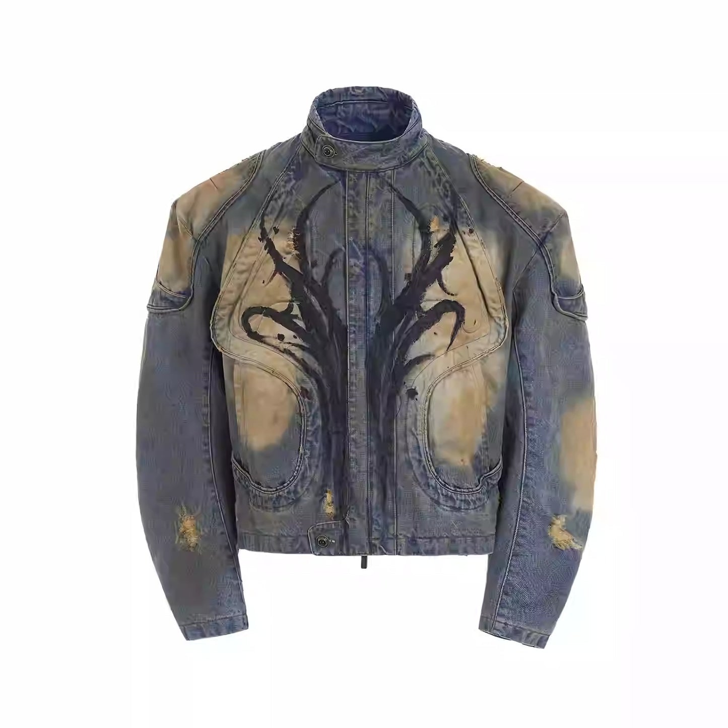 American-style Distressed Machete Jeans